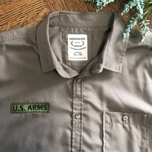 URBANOLOGY Mens Army green shirt - Picture 2 of 7